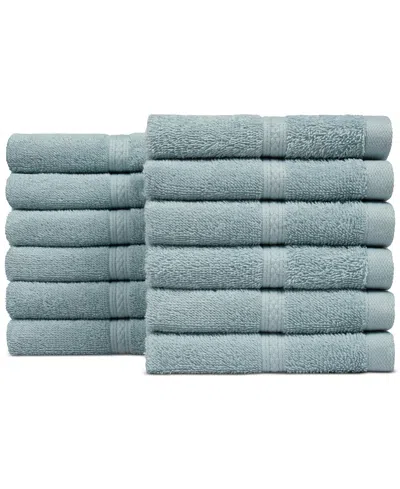 Everyday Home By Trident Supremely Soft 100% Cotton 12-piece Washcloth Set In Blue
