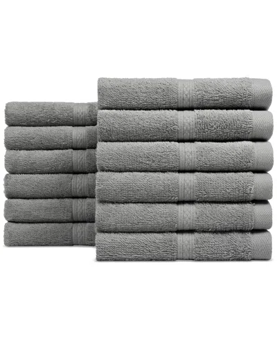 Everyday Home By Trident Supremely Soft 100% Cotton 12-piece Washcloth Set In Grey