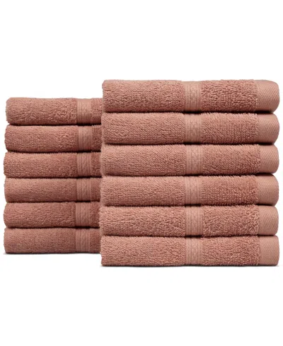 Everyday Home By Trident Supremely Soft 100% Cotton 12-piece Washcloth Set In Pink