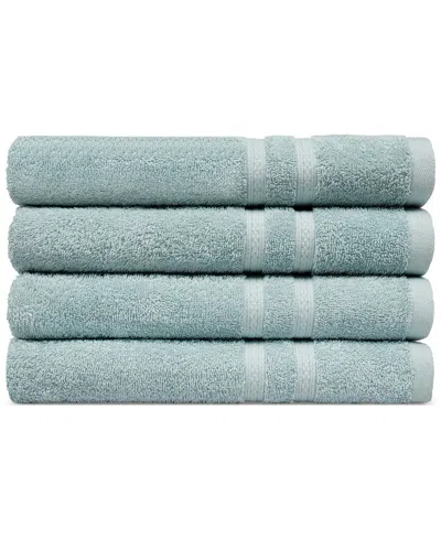 Everyday Home By Trident Supremely Soft 100% Cotton 4-piece Bath Towel Set In Blue