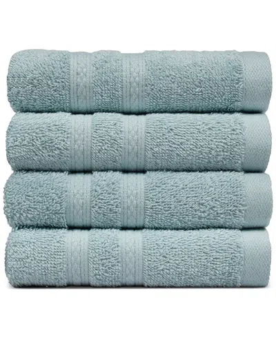 Everyday Home By Trident Supremely Soft 100% Cotton 4-piece Hand Towel Set In Blue