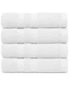 Everyday Home By Trident Supremely Soft 100% Cotton 4-piece Hand Towel Set In White