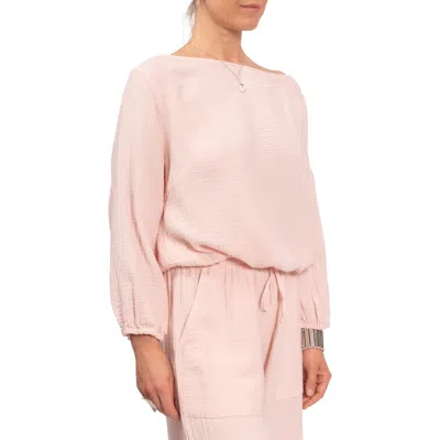 Everyday Ritual Penny Off The Shoulder Lounge Top In Blush Pink