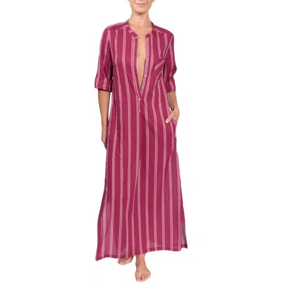 Everyday Ritual Tracey Cotton Caftan In Pink
