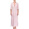 Everyday Ritual Tracey Cotton Caftan In Pink Lurex
