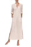 Everyday Ritual Tracey Stripe Cotton Nightgown In Strawberry Stripe