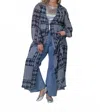 Everyday Ritual Trish Long Duster - Plus In Navy Diamond In Blue