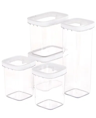 Everyday Solutions Perfect Seal Quick Seal Tritan And San 5pc Set In Crystal Clear Containers