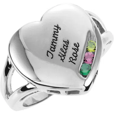 Pre-owned Everydaymomstore Engraved Family Rings Name Engraved Family Ring Mother's Jewelry Sterling Silver 1-4 Round Birthstones