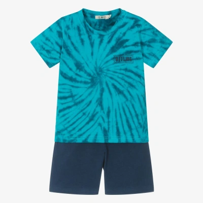 Everything Must Change Kids' Boys Blue Cotton Tie-dye Shorts Set