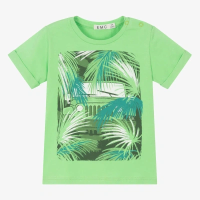Everything Must Change Kids' Boys Green Cotton Jungle Jeep T-shirt