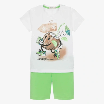 Everything Must Change Kids' Boys Green Cotton Shorts Set