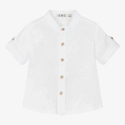 Everything Must Change Babies' Boys White Linen Collarless Shirt