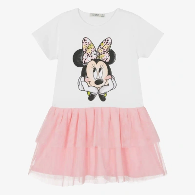 Everything Must Change Kids' Girls White & Pink Cotton Disney Dress