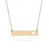 Evesaddiction 14k Gold Bar Nameplate Necklace With Heart Cut Out In Gold