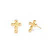 Evesaddiction 14k Gold Cross Stud Earrings In Gold