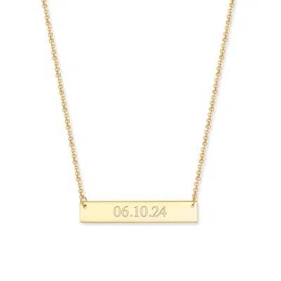 Evesaddiction 14k Gold Custom Date Bar Necklace