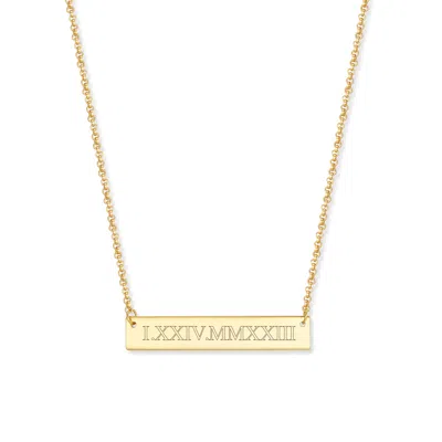 Evesaddiction 14k Gold Roman Numeral Bar Necklace