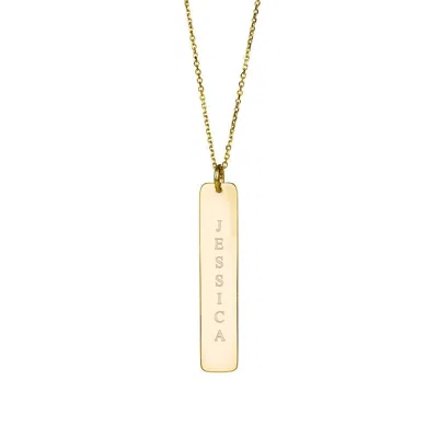 Evesaddiction 14k Gold Vertical Name Bar Necklace