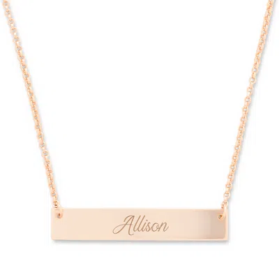 Evesaddiction 14k Rose Gold Name Bar Necklace