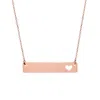 Evesaddiction 14k Rose Gold Name Bar With Heart Cut Out In Gold