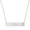 Evesaddiction 14k White Gold Bar Nameplate Necklace In Silver
