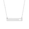 Evesaddiction 14k White Gold Name Bar With Heart Cut Out In Silver