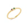 Evesaddiction 2 Stone Gold Bezel Set Birthstone Ring In Gold