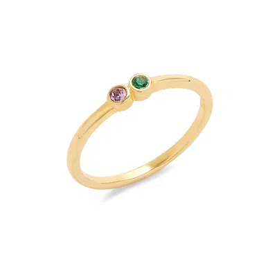 Evesaddiction 2 Stone Gold Bezel Set Birthstone Ring