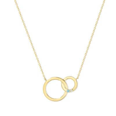 Evesaddiction 2 Stone Gold Interlocking Circle Eternity Birthstone Necklace