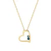 Evesaddiction 2 Stone Gold Petite Heart Birthstone Pendant In Gold