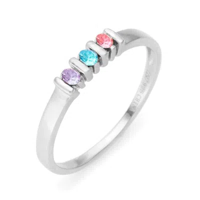 Evesaddiction 3 Stone Birthstone Silver Eternity Ring
