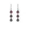 Evesaddiction 3 Stone Custom Birthstone Sterling Silver Dangle Earrings In Silver