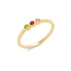 Evesaddiction 3 Stone Gold Bezel Set Birthstone Ring In Gold