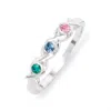Evesaddiction 3 Stone Hugs And Kisses Custom Birthstone Ring In Silver