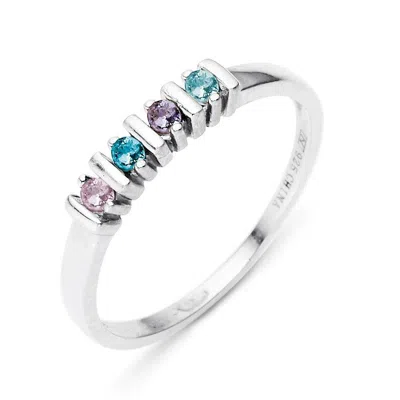 Evesaddiction 4 Stone Birthstone Silver Eternity Ring