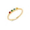 Evesaddiction 4 Stone Gold Bezel Set Birthstone Ring In Gold