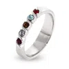 Evesaddiction 5 Stone Cubic Zirconia Birthstone Ring In Metallic