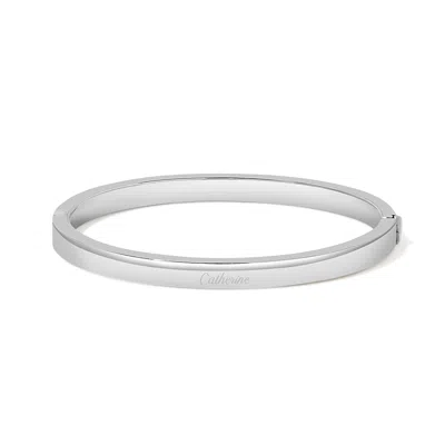 Evesaddiction 5mm Flat Sterling Silver Bangle Bracelet
