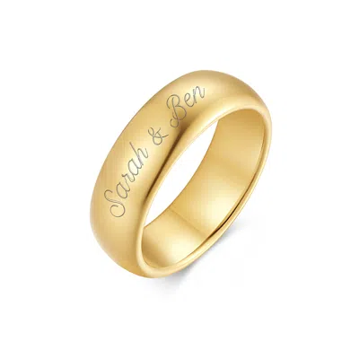 Evesaddiction 7 Mm Gold Comfort Fit Tungsten Band
