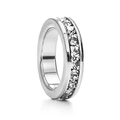 Evesaddiction April Birthstone Eternity Charm In Silver