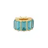 Evesaddiction Baguette Birthstone Bead Spacer - Gold / March In Blue