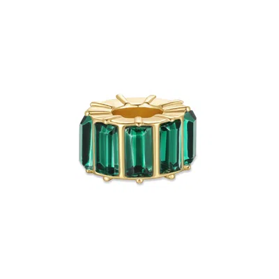 Evesaddiction Baguette Birthstone Bead Spacer - Gold / May In Green