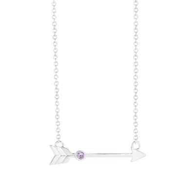Evesaddiction Birthstone Arrow Necklace - Silver / 1 In Metallic