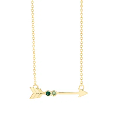 Evesaddiction Birthstone Arrow Necklace In Gold