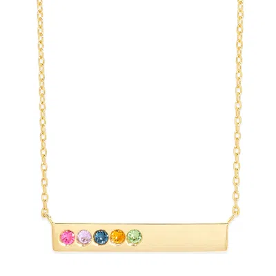 Evesaddiction Birthstone Bar Necklace - Gold / 5