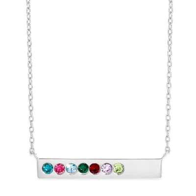 Evesaddiction Birthstone Bar Necklace - Silver / 7