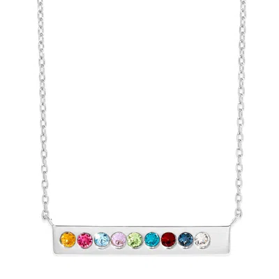 Evesaddiction Birthstone Bar Necklace - Silver / 9