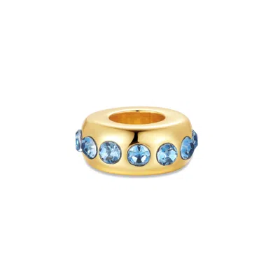 Evesaddiction Birthstone Bead Spacer - Gold / Decemeber In Blue
