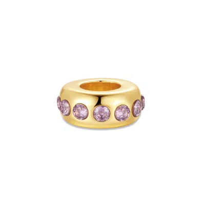 Evesaddiction Birthstone Bead Spacer - Gold / February
